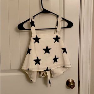 Black and white STAR crop top